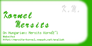 kornel mersits business card